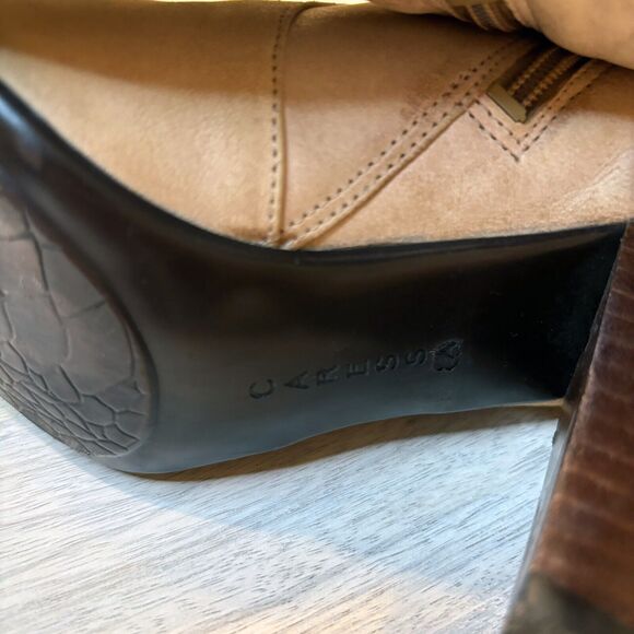 Caressa Women's Brown‎ Cream Leather Heeled Side Zip Boots US Size 6.5 M - Picture 10 of 13